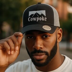 👛 (ANY 2/$20) NWOT COWPOKE Adjustable Hat with Mesh Sides and Back